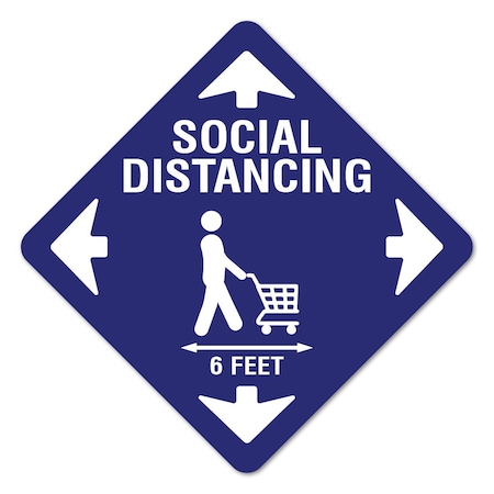 Signmission Social Distancing Cart Non-Slip Floor Graphic, 7in Vinyl Decal, 7" x 7", FD-X-7-99989 FD-X-7-99989